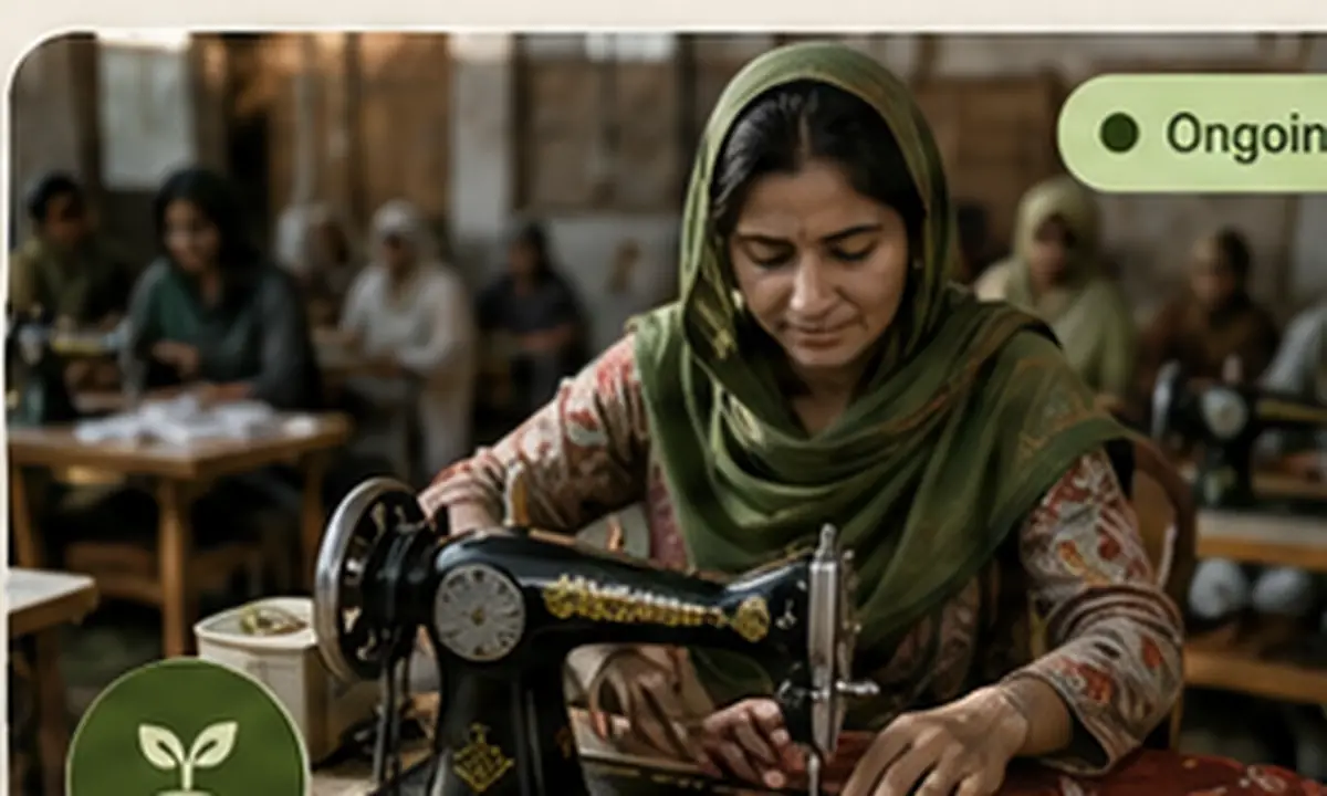 Women livelihood and sewing skills concept
