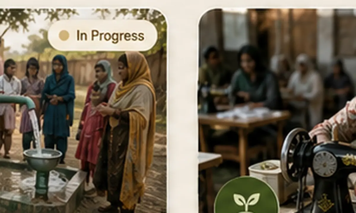 Community project progress and news update concept